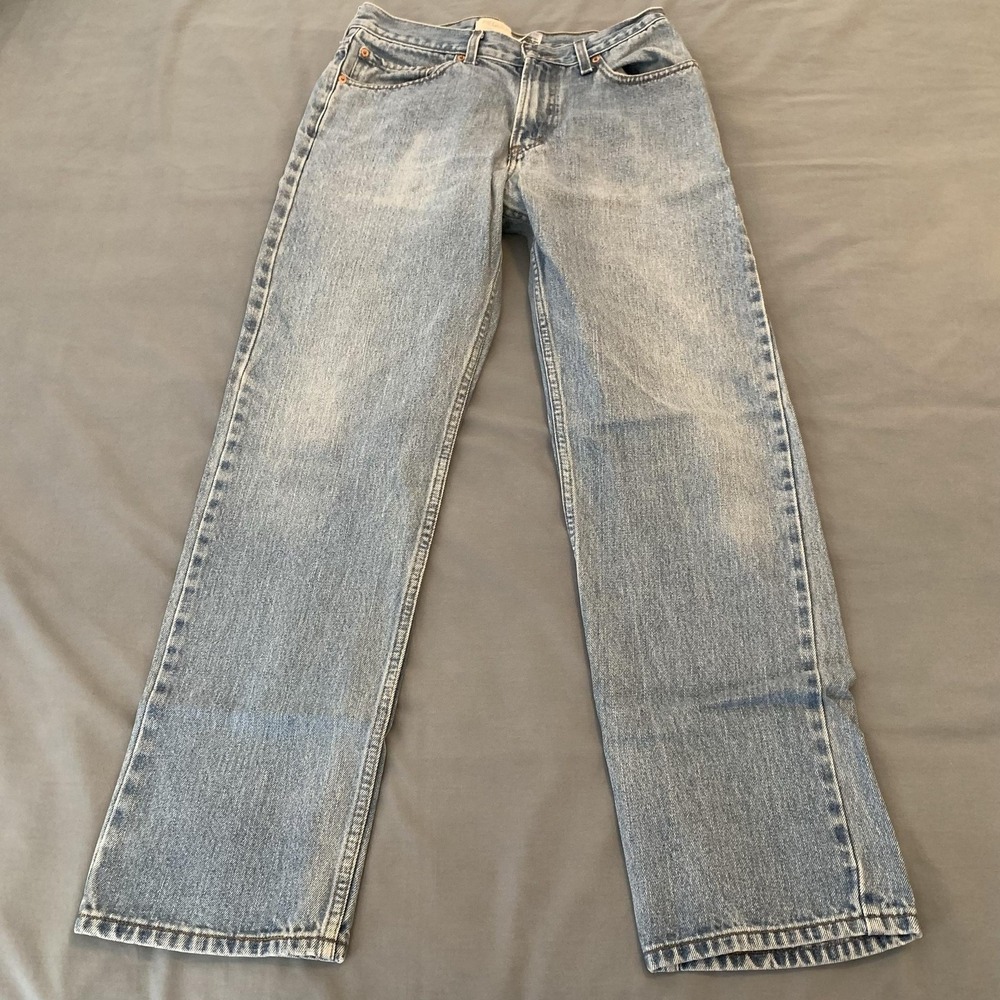 Levis 505 Jeans Mens 33x32 Blue Light Wash Regular Fit Straight Denim Pants Y2K